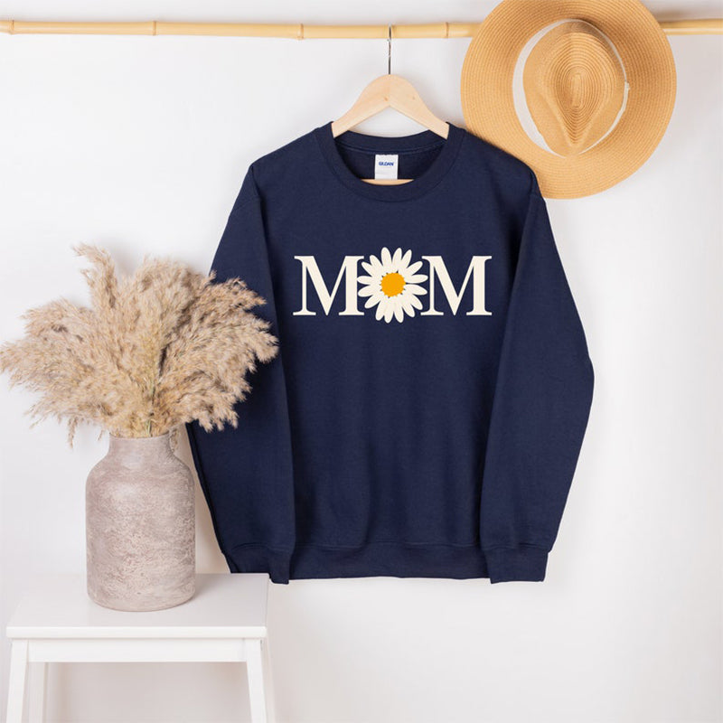 Mother's Day Daisy Mom Print Sweatshirt