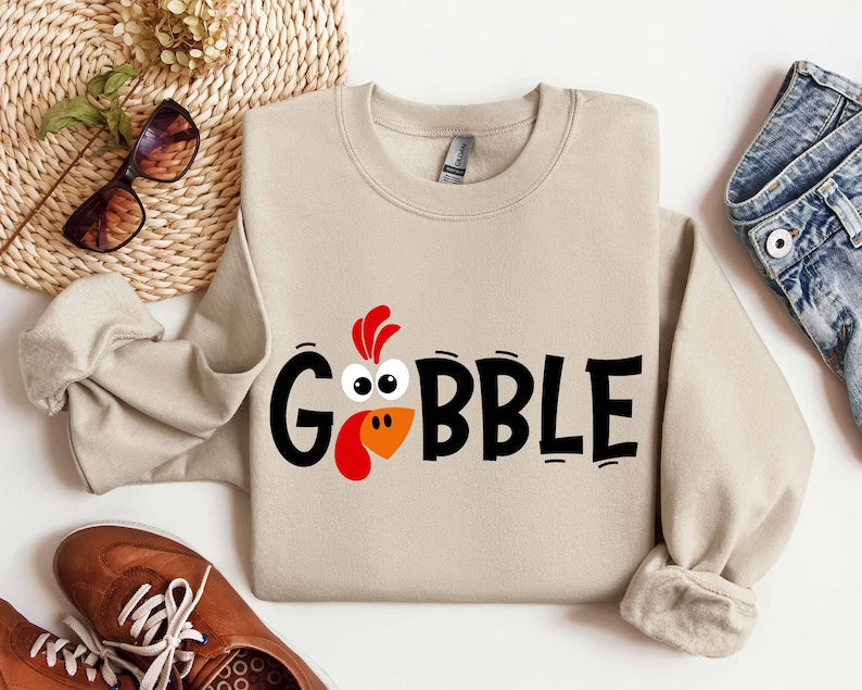Gobble Turkey Trendy Sweatshirt