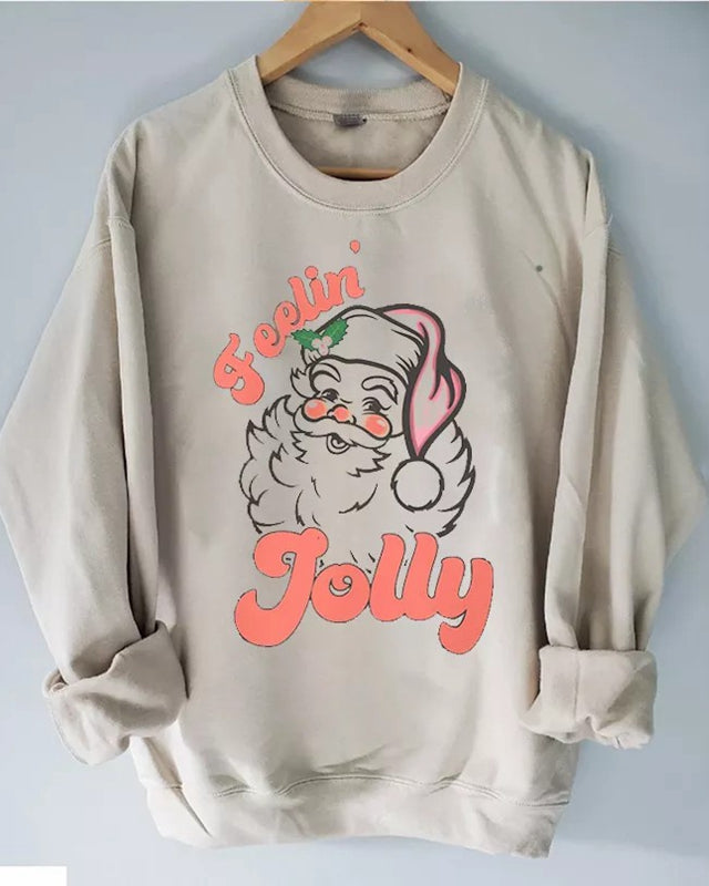 Feelin Jolly Retro Santa Claus Sweatshirt