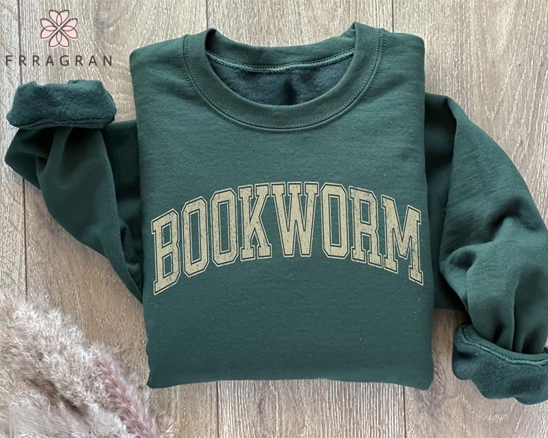Bookworm Letter Print Crewneck Sweatshirt