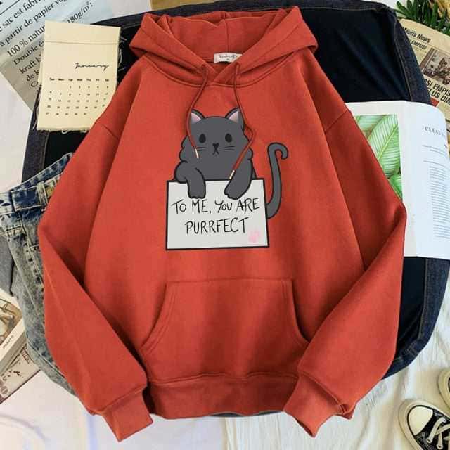 You Are Purrfect Cartoon Cute Cat Hoodie