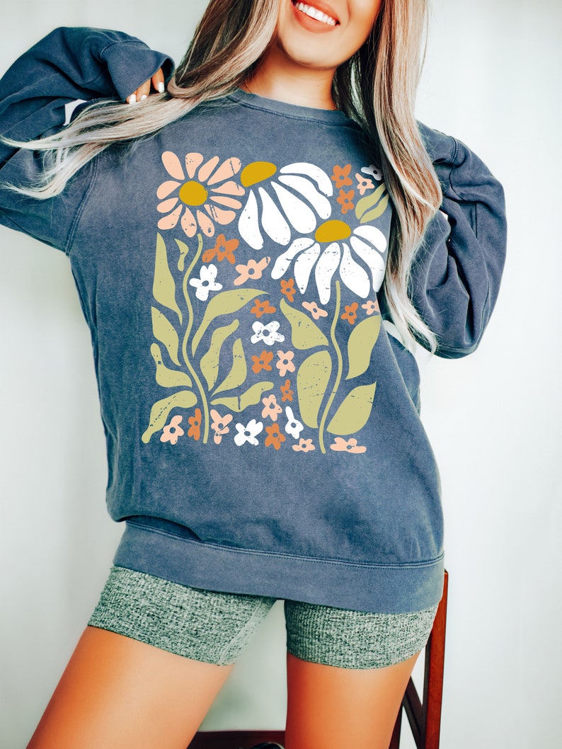 Boho Wildflowers Floral Nature Sweatshirt