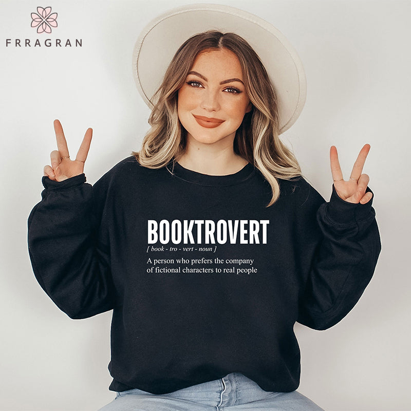 Booktrovert Definition Letter Print Sweatshirt
