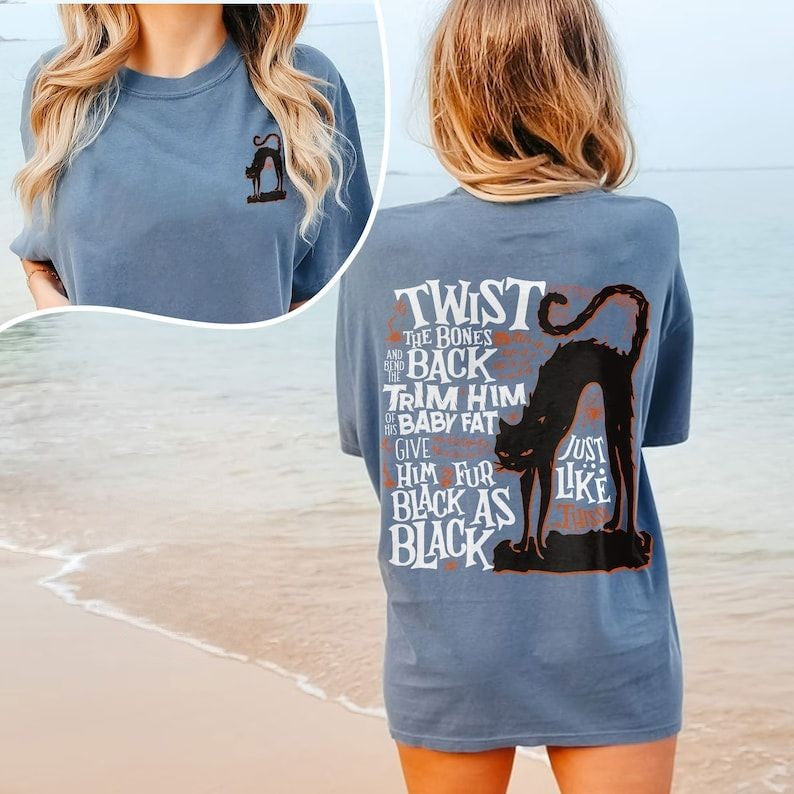 Twist The Bones Cat Halloween T-shirt